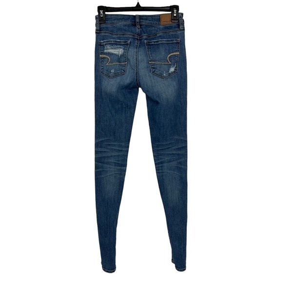 AMERICAN EAGLE OUTFITTERS Women’s Hi-Rise Jean Jeggings Sz 0 Long Super Stretch - Picture 3 of 9